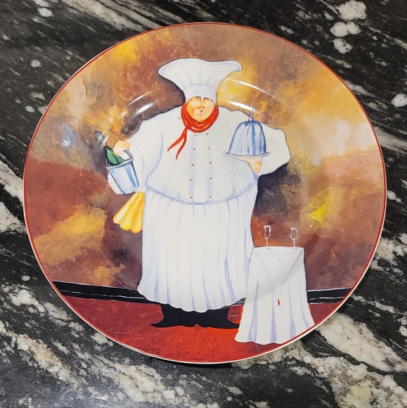 Vintage Licensed Jennifer Garant Fat Chef Salad/Dessert Plates Set Of 4 Sakura - Picture 6 of 9